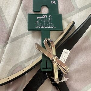 Wild Fable Black Belt with Silver Bow Buckle